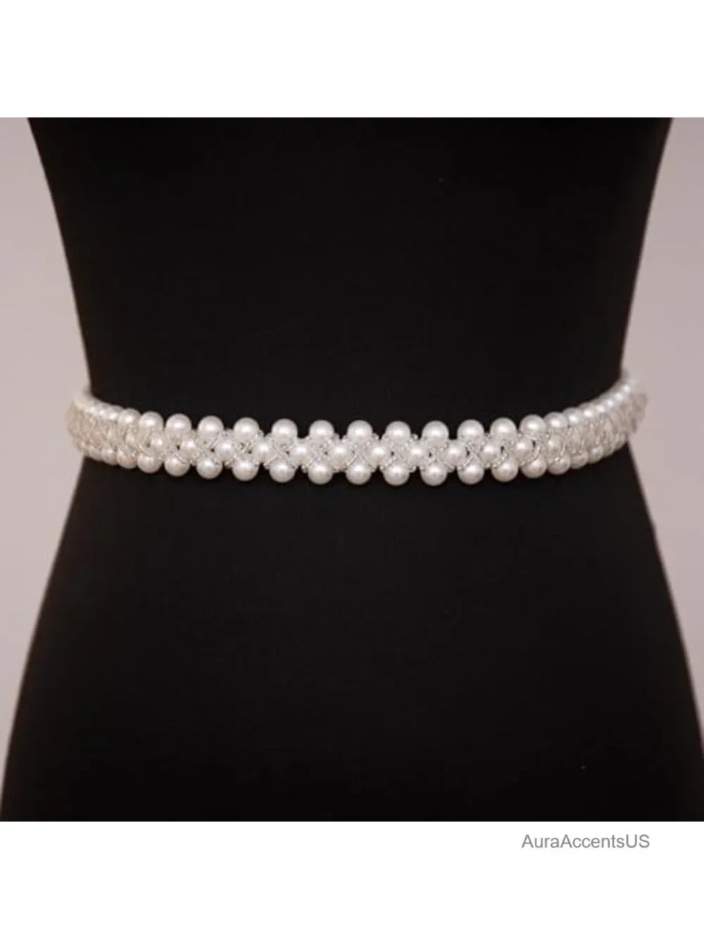 Handmade Beaded Pearl Wedding Belt Sash for Bridal Dress